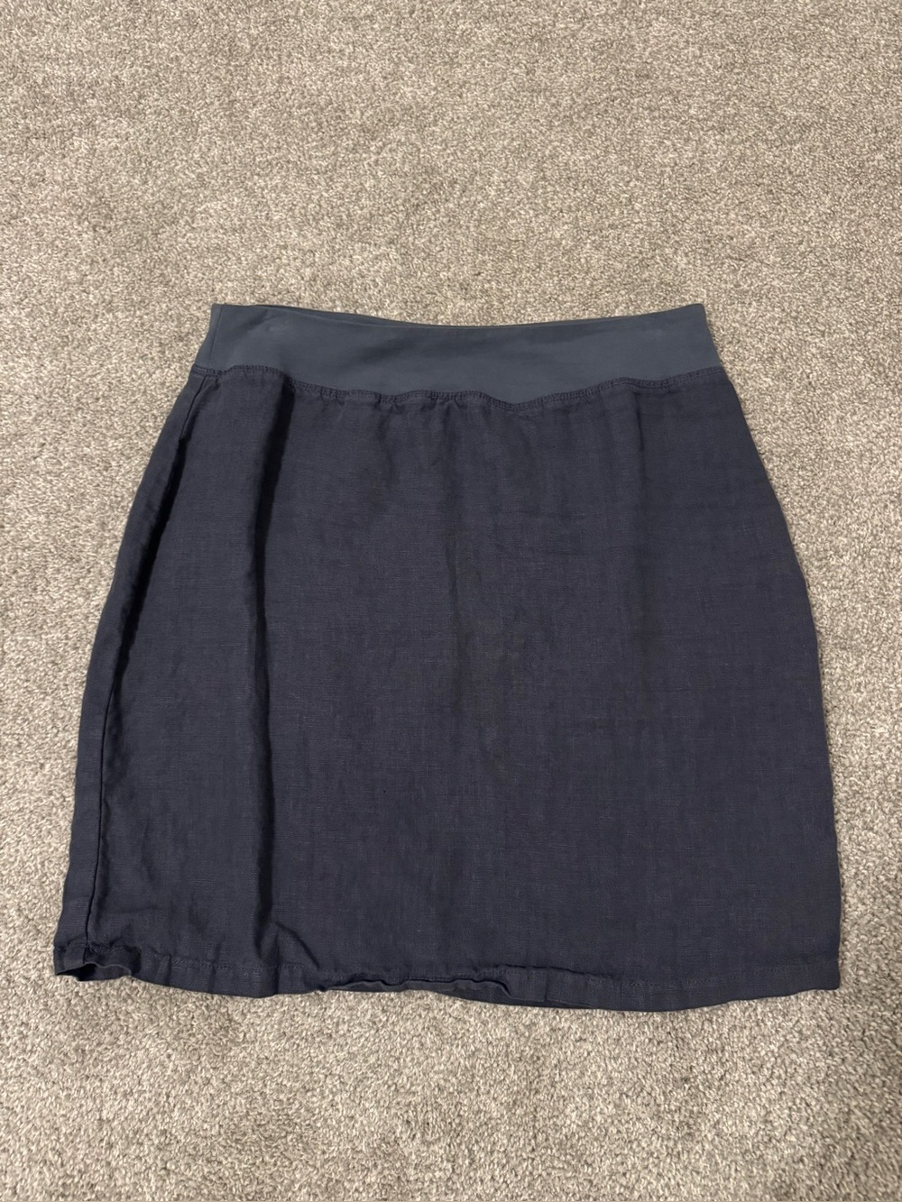 cut loose Slate Blue A-Line Linen Blend Skirt